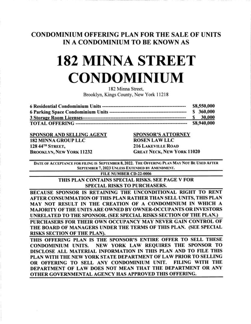 A page of the 1 8 2 minna street condominium listing.